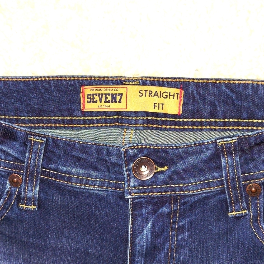 Men's Seven7 Premium Dark Wash Straight Fit Jeans - Picture 6 of 13